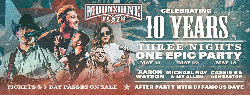 Click to Buy Tickets to Moonshine Flats' 10th Anniversary Party